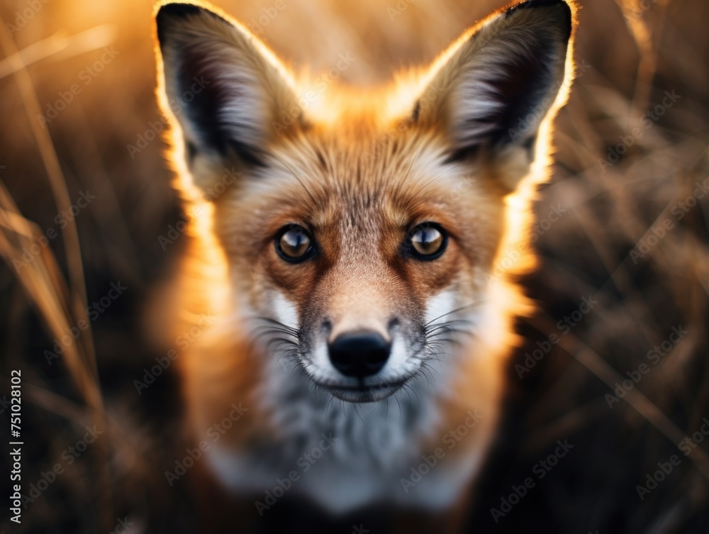 a fox looking at the camera a fox looking at the camera