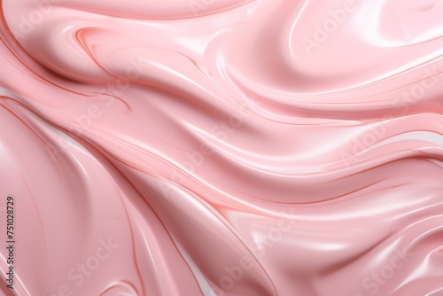 a pink liquid with wavy lines