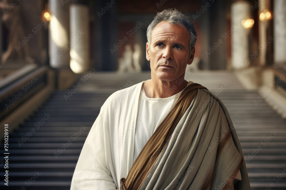 Roman senator Marcus Porcius Cato was a Roman Statesman and Philosopher