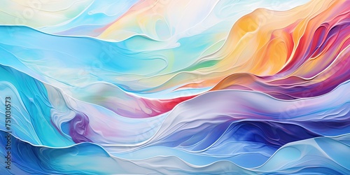 Close-up of vivid abstract wave patterns with a bokeh effect conveying fluidity and movement