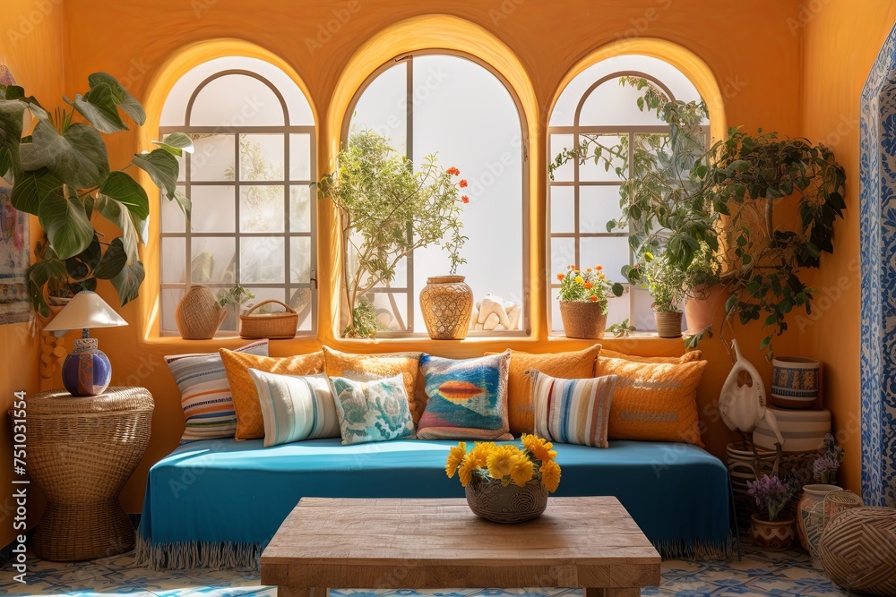 Mediterranean Coast Dream: Sun-Kissed Room Bursting with Coastal Colors