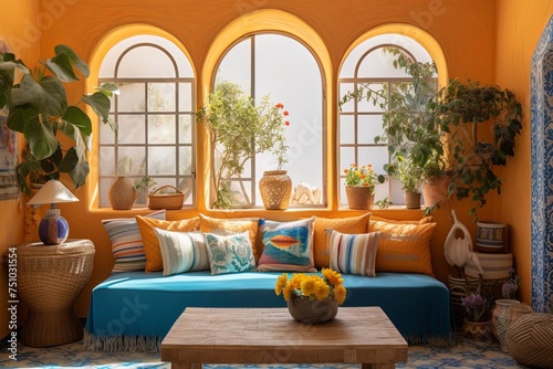 Mediterranean Coast Dream: Sun-Kissed Room Bursting with Coastal Colors © Michael