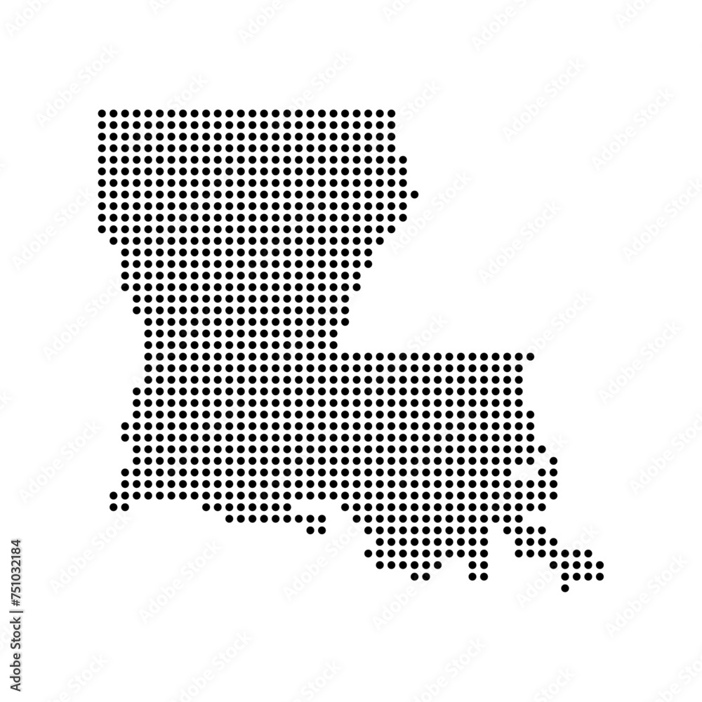 Louisiana state map in dots