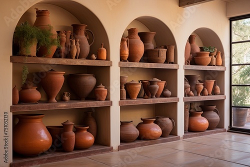 Mediterranean Villa: Creative Storage Solutions & Terracotta Vases with Hidden Compartments