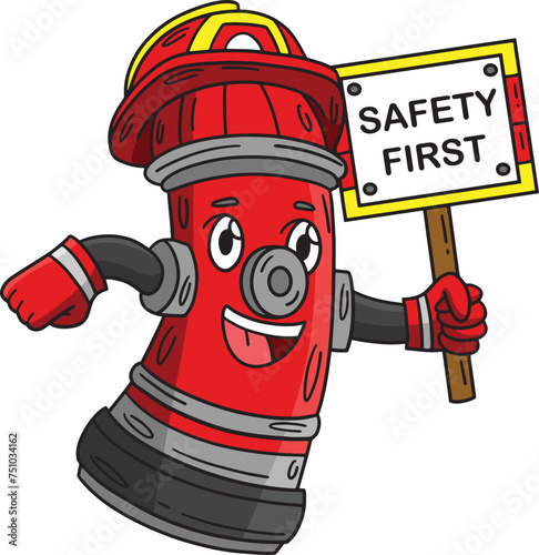 Fire Hydrant Cartoon Colored Clipart Illustration
