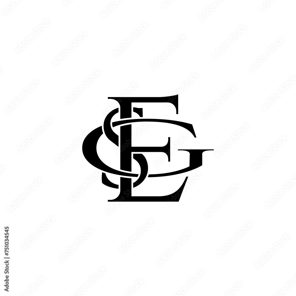 esg typography letter monogram logo design