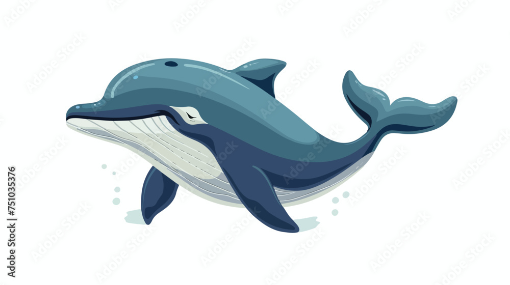 Cute whale isolated icon isolated on white backgroun