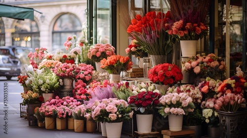 Flower shop in the old town of Zagreb, Croatia
