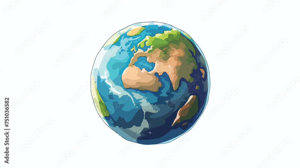 Earth isolated on white background cartoon vector il