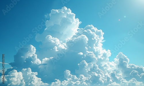 an image of the blue sky with some clouds, in the style of photo-realistic landscapes, simple, lightbox, stylish. Generative AI