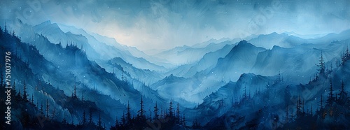 night sky shot, in the style of realistic scenery, light indigo, mountainous vistas, canvas texture emphasis, realistic landscapes with soft edges. generative AI