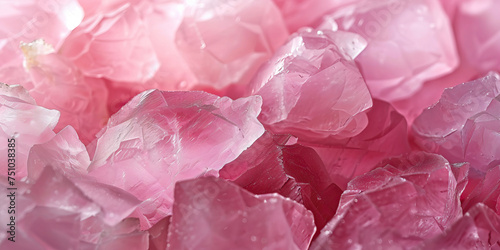 Rose Quartz Romance Macro Background. An intimate close-up of soft pink rose petals, with delicate textures and gentle hues, symbolizing love and tenderness
