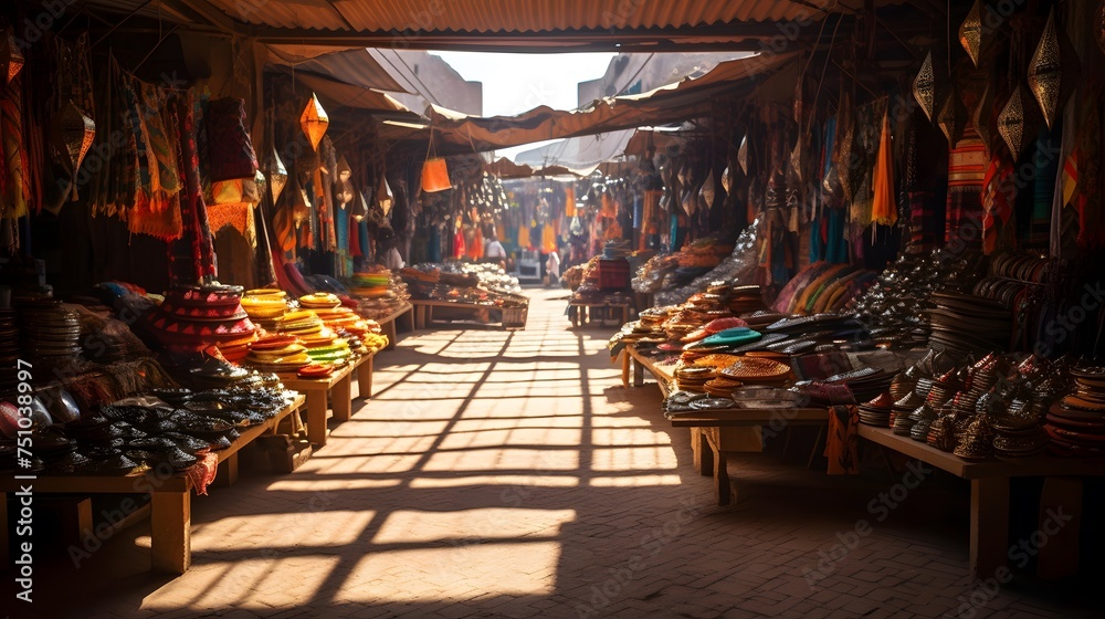 Colorful market in Bagan, Myanmar. Bagan is a UNESCO World Heritage Site.
