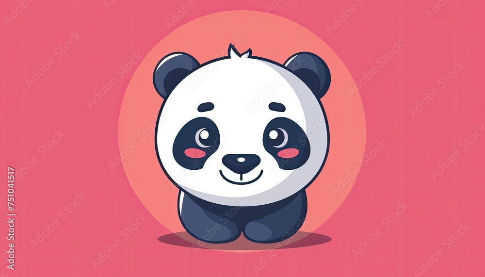Adorable Cartoon Panda, Flat Design with Clean Lines, Playful Artwork Perfect for Children's Illustrations and Fun Designs Adorable Cartoon Panda, Flat Design with Clean Lines, Playful Artwork Perfect for Children's Illustrations and Fun Designs