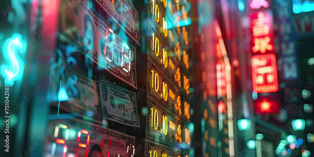 Currency exchange rates background. Forex trading chart with fluctuating exchange rates. Global finance concept