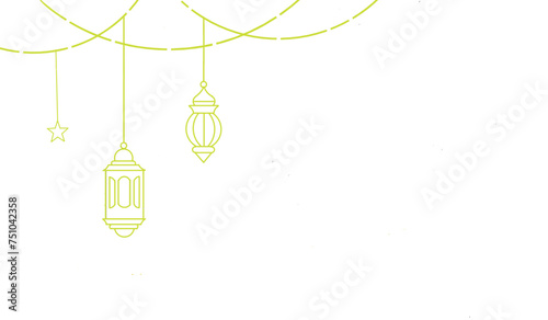 illustration of a lantern. Illustration of lantern in ied mubarak. Ramadhan icon in line art style. Ied mubarak icon in line art style.
