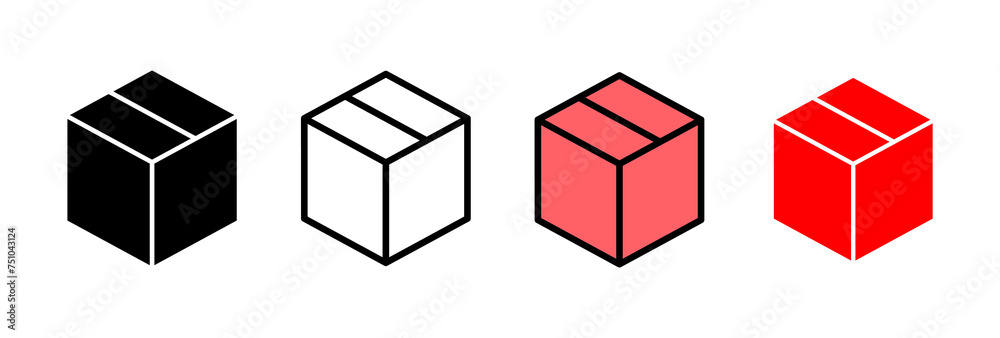 Box icon vector illustration. box sign and symbol, parcel, package Box icon vector illustration. box sign and symbol, parcel, package