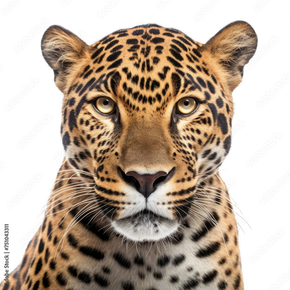 Obraz premium face of Jaguarisolated on transparent background, element remove background, element for design - animal, wildlife, animal themes