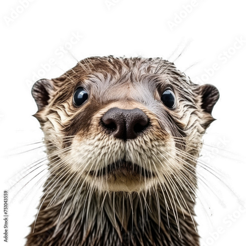 face of Otterisolated on transparent background, element remove background, element for design - animal, wildlife, animal themes © minhnhat