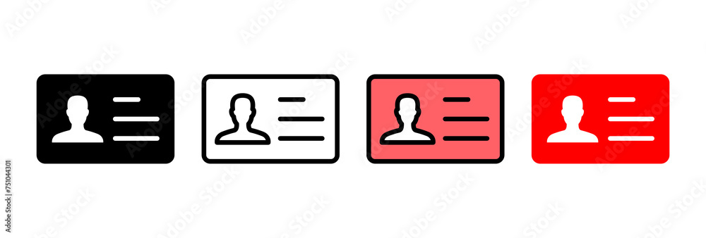 License icon vector illustration. ID card icon. driver license, staff identification card License icon vector illustration. ID card icon. driver license, staff identification card