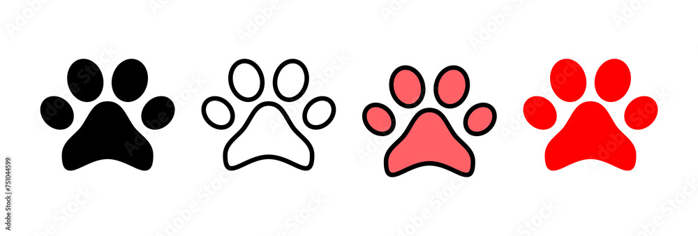 Paw icon vector illustration. paw print sign and symbol. dog or cat paw Paw icon vector illustration. paw print sign and symbol. dog or cat paw