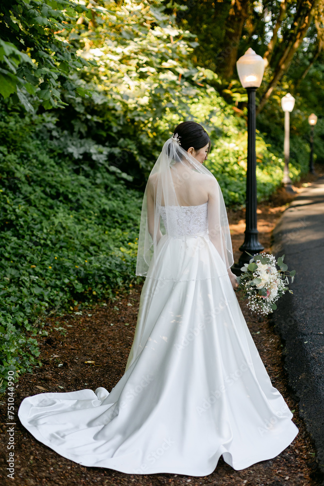 A Stunning View of the Back of a Bride's Dress A Stunning View of the Back of a Bride's Dress