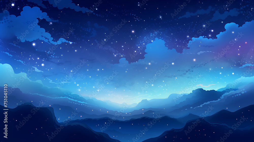 A vector representation of a dreamy galaxy filled with stars.