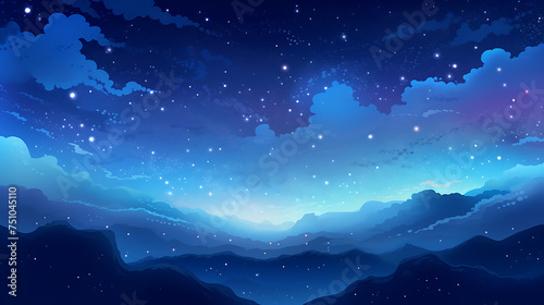 A vector representation of a dreamy galaxy filled with stars.