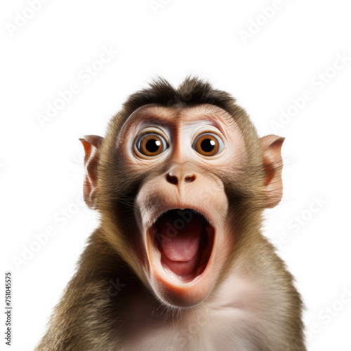 The monkey's startled expressionisolated on transparent background, element remove background, element for design - animal, wildlife, animal themes © minhnhat