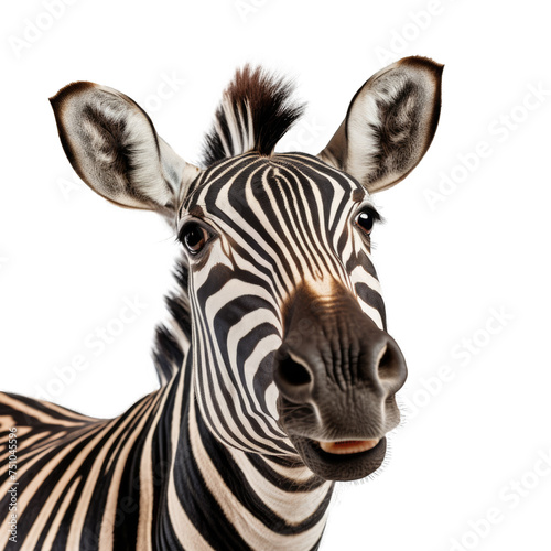 zebra s startled facial expressionisolated on transparent background  element remove background  element for design - animal  wildlife  animal themes