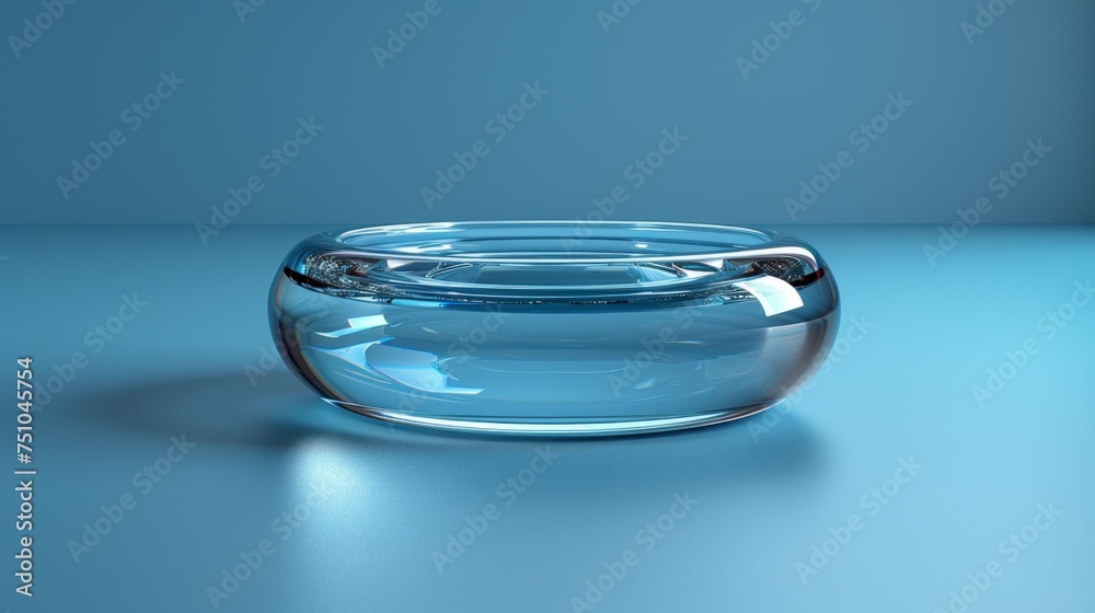 Round glass base for displaying products, transparent material, stands tall against a solid background. This creates a modern and simple composition. Round glass base for displaying products, transparent material, stands tall against a solid background. This creates a modern and simple composition.