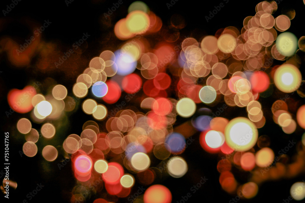 Abstract circular bokeh background of Christmaslight