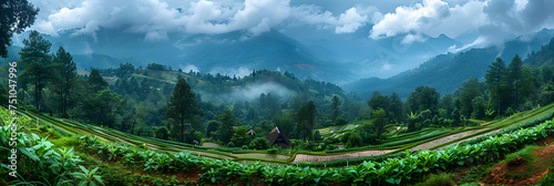 Terraced Paddy Field in Mae Jam Village, Chiang 