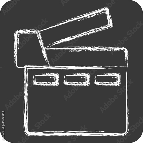 Icon Cinematographic. related to Podcast symbol. chalk Style. simple design editable. simple illustration
