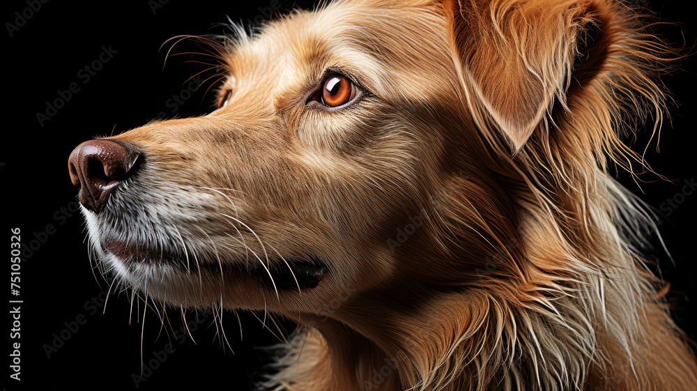 A golden dog with a profound, soul-searching gaze