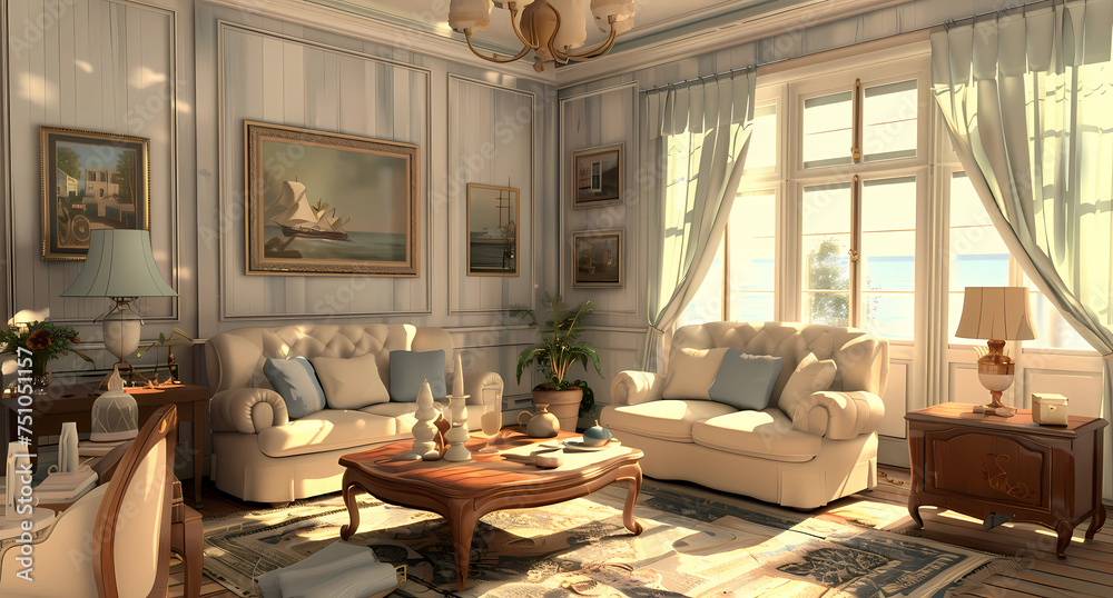 french provincial living room