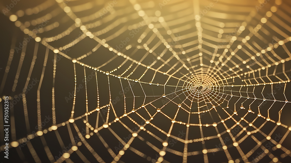 Obraz premium Spider web, intricate design of nature