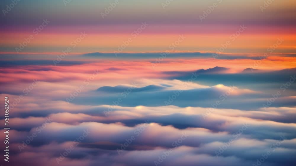 Sunrise kisses the horizon, painting a breathtaking scene of pastel colors above a sea of clouds, a heavenly masterpiece. Nature concept. Cinematic footage. Timelapse. Sky background.
Sunrise kisses the horizon, painting a breathtaking scene of pastel colors above a sea of clouds, a heavenly masterpiece. Nature concept. Cinematic footage. Timelapse. Sky background.