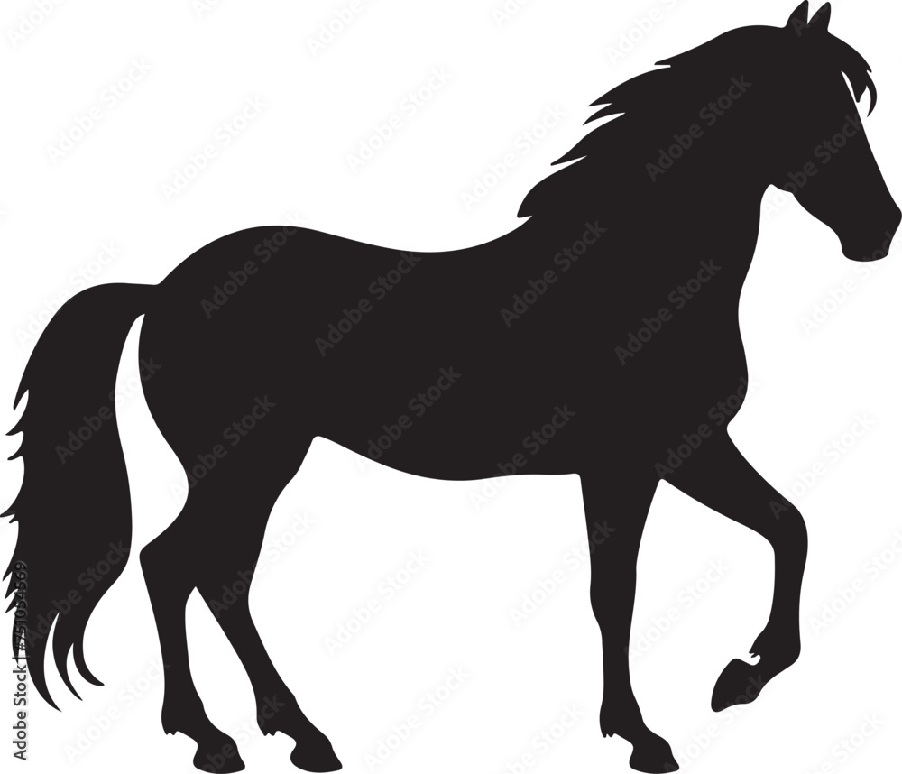 Horse Silhouette Vector Illustration White Background Horse Silhouette Vector Illustration White Background