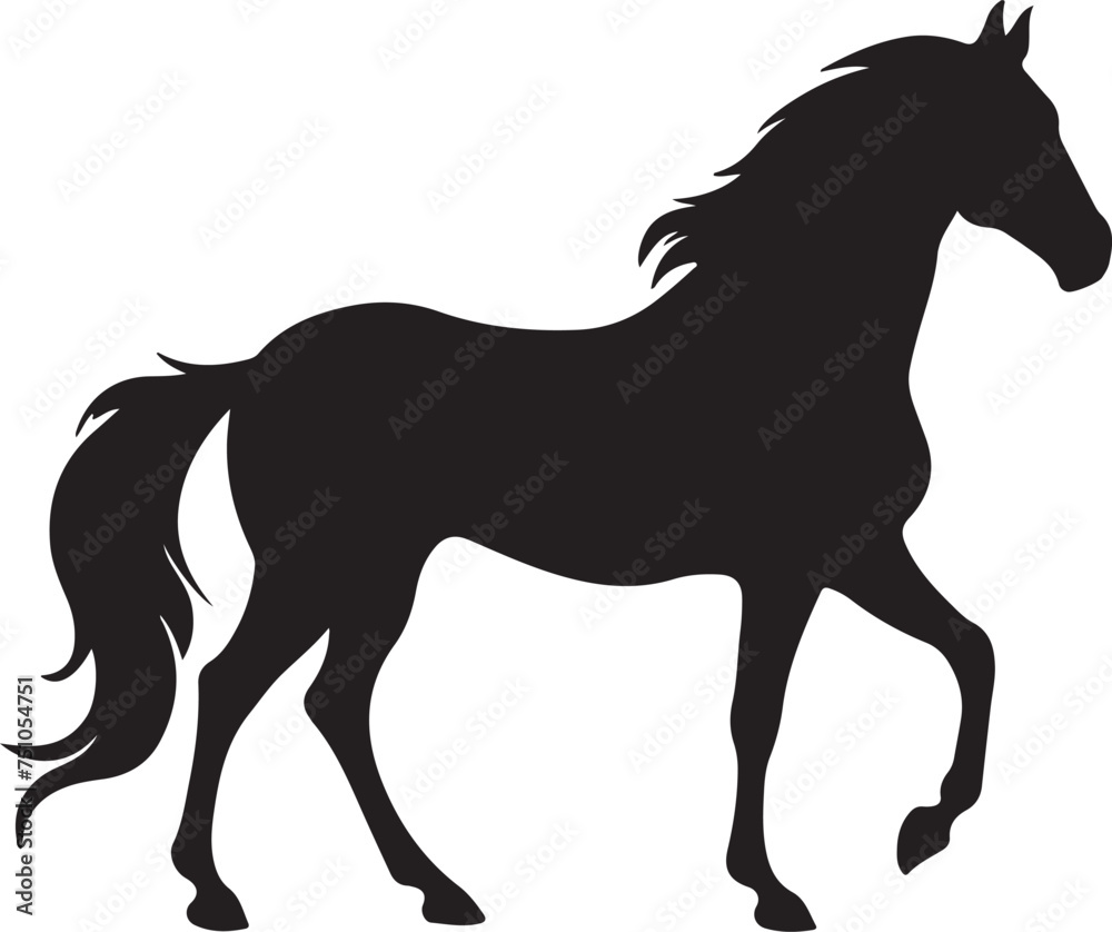 Obraz premium Horse Silhouette Vector Illustration White Background