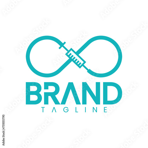 vector logo of infinity syringe, suitable for medical purpose