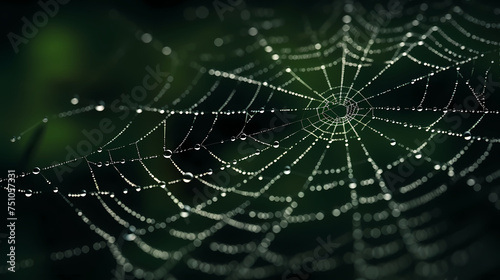 The intricate pattern of a spider web symbolizes networking technology