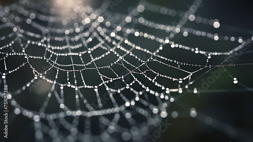 The intricate pattern of a spider web symbolizes networking technology