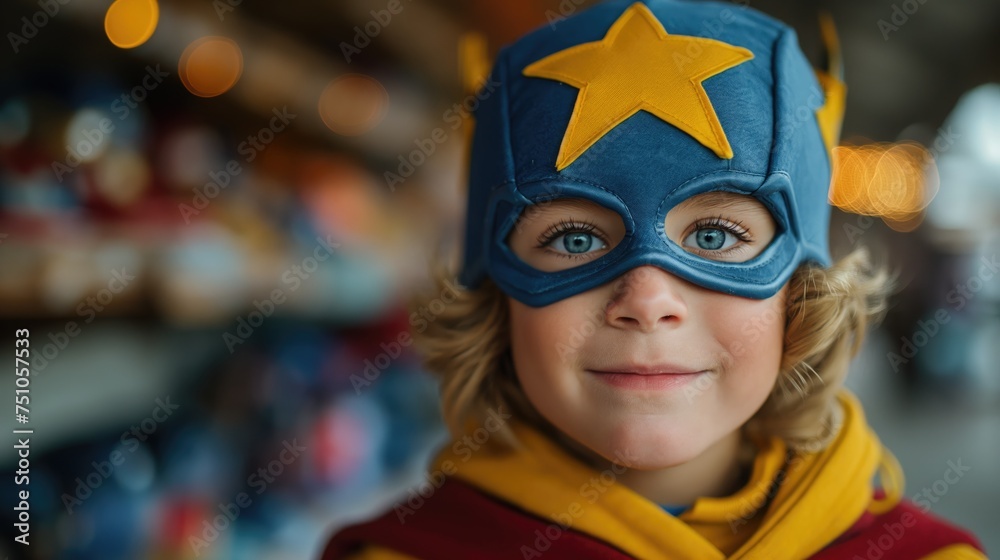 boy dressed as a superhero. Created with Generative AI. boy dressed as a superhero. Created with Generative AI.