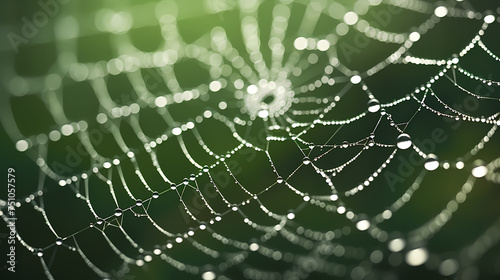 The intricate pattern of a spider web symbolizes networking technology