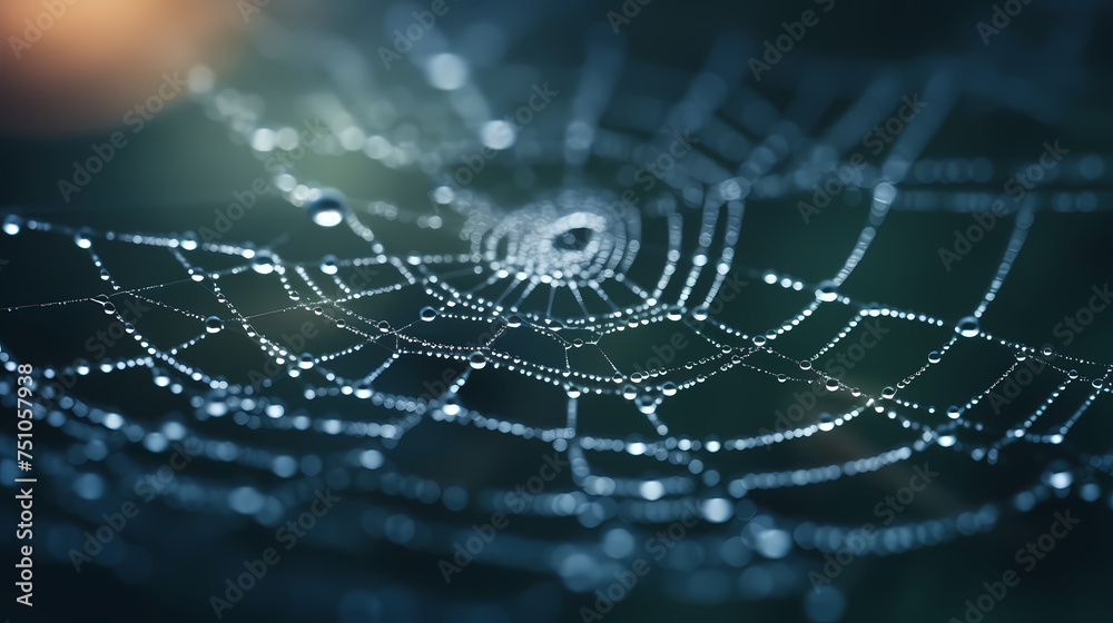 The intricate pattern of a spider web symbolizes networking technology The intricate pattern of a spider web symbolizes networking technology