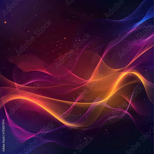 Fractal Energy Wave Design in Blue and Purple Motion