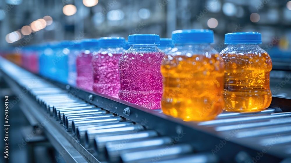 Beverage factory interior. Created with Generative AI. Beverage factory interior. Created with Generative AI.