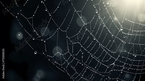 The intricate pattern of a spider web symbolizes networking technology