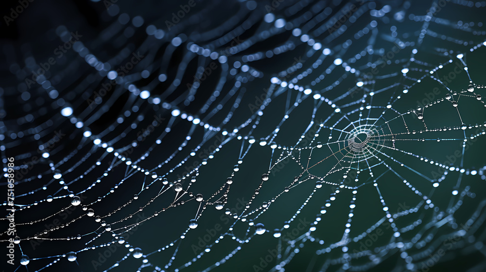 The intricate pattern of a spider web symbolizes networking technology The intricate pattern of a spider web symbolizes networking technology